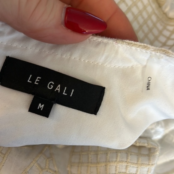 Le Gali Albany Dress Embroidered Scalloped Sleeves V-Neck Size Medium - Picture 10 of 12